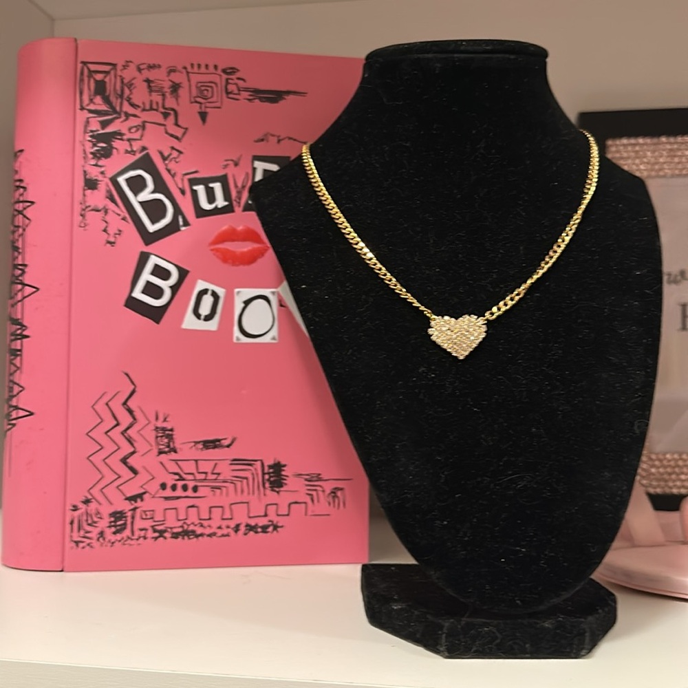 Sparkling Gold Heart Necklace